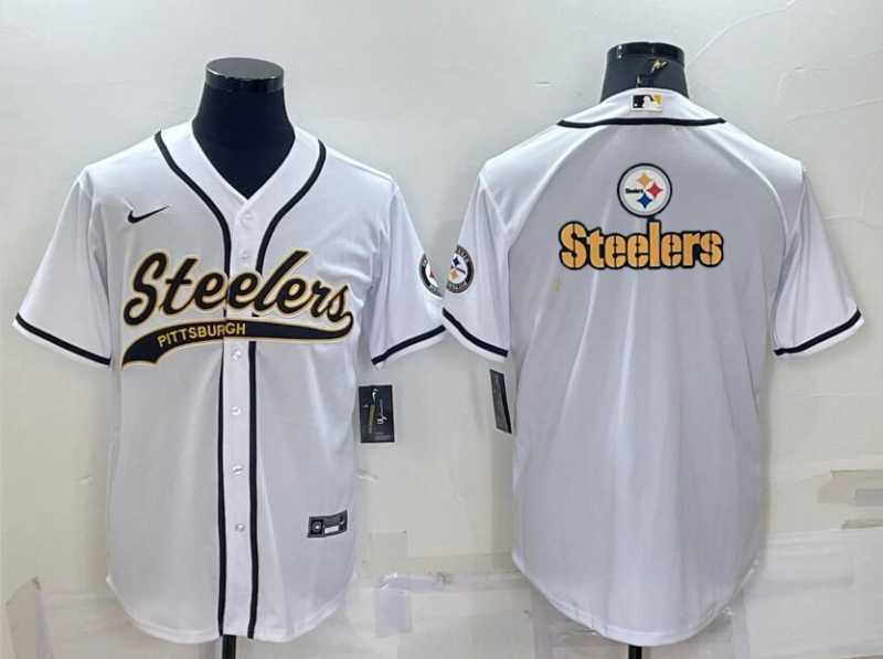 Men's Pittsburgh Steelers White Team Big Logo With Patch Cool Base Stitched Baseball Jerseys,We sell and wholesale Men's Pittsburgh Steelers White Team Big Logo With Patch Cool Base Stitched Baseball Jerseys on line form chian!